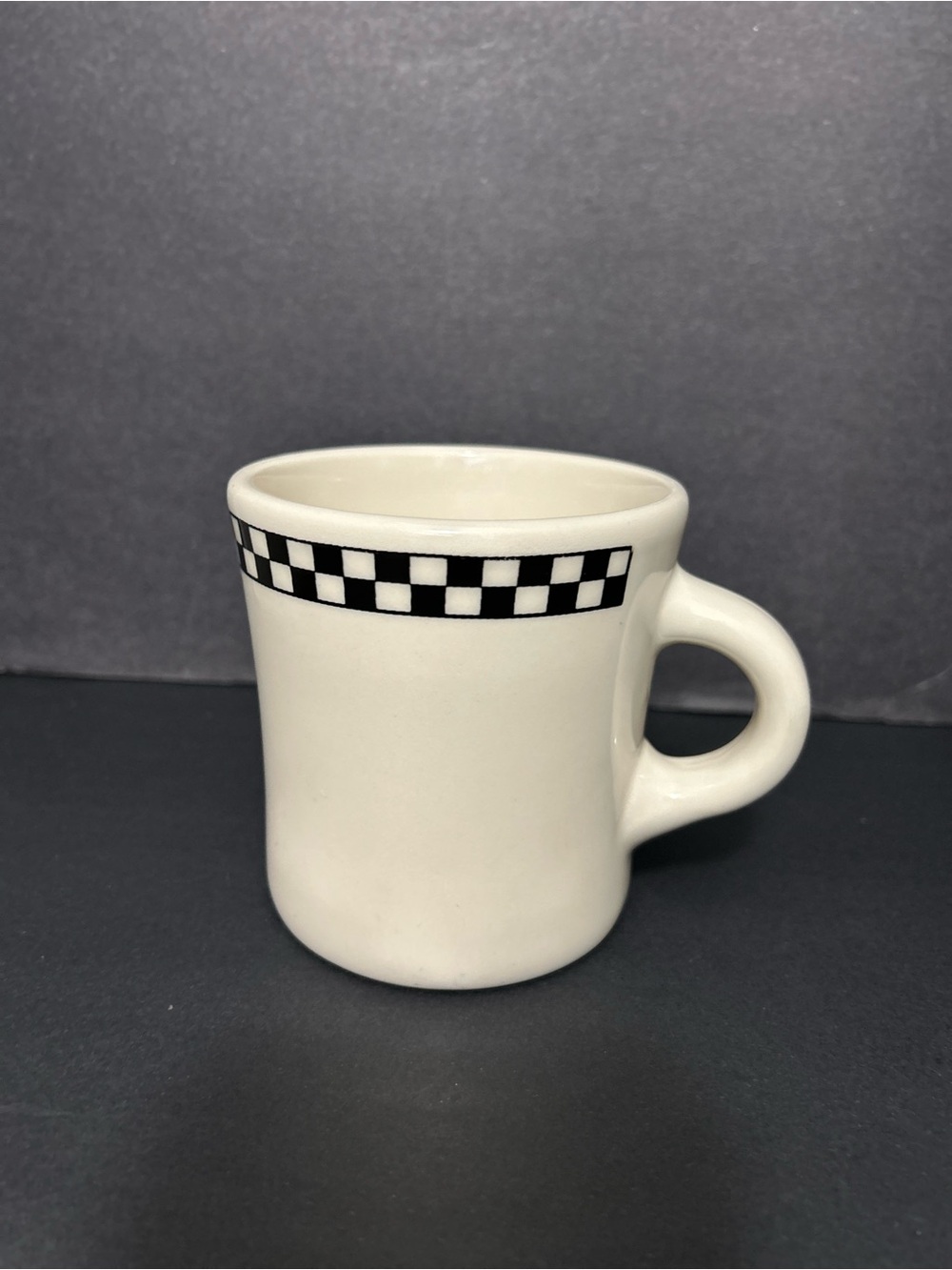 Homer Laughlin Mug with Black Checkered accent